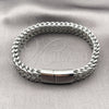 Stainless Steel Basic Bracelet, Bismark Design, Polished, Steel Finish, 03.435.0010.09 (Thickness, 22 Inches Length)