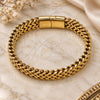 Stainless Steel Basic Bracelet, Bismark Design, Polished, Golden Finish, 03.435.0010.1.09 (Thickness, 22 Inches Length)