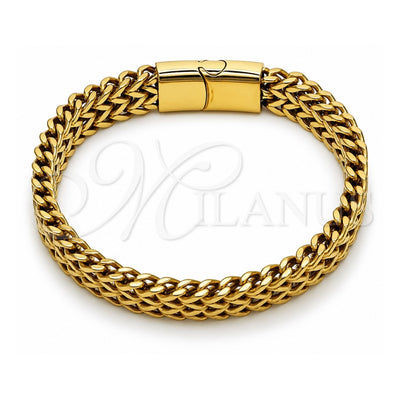Stainless Steel Basic Bracelet, Bismark Design, Polished, Golden Finish, 03.435.0010.1.09 (Thickness, 22 Inches Length)