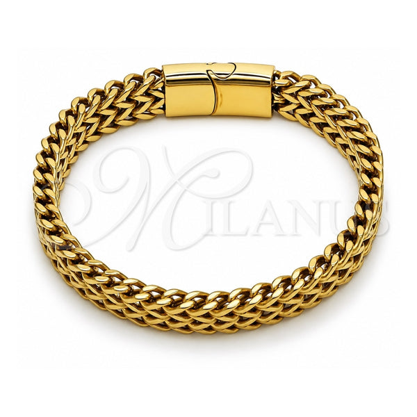 Stainless Steel Basic Bracelet, Bismark Design, Polished, Golden Finish, 03.435.0010.1.09 (Thickness, 22 Inches Length)