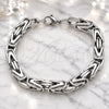 Stainless Steel Fancy Bracelet, Polished, Steel Finish, 03.435.0011.09 (Thickness, 9 Inches Length)