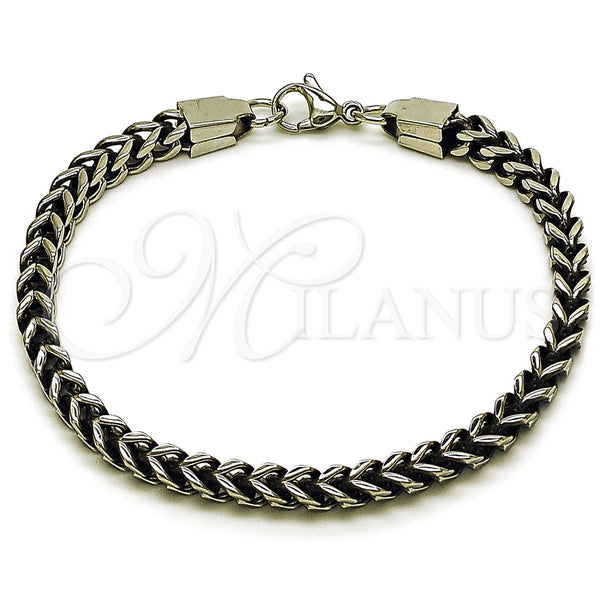 Stainless Steel Bracelet — Basic Bracelet Square Franco Design Polished 03. 05 — main product view — SKU 163462 | Acero Inoxidable brazalete — básico Bracelet Square Franco diseño pulido 03. 05 — SKU 163462