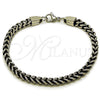 Stainless Steel Bracelet — Basic Bracelet Square Franco Design Polished 03. 05 — main product view — SKU 163462 | Acero Inoxidable brazalete — básico Bracelet Square Franco diseño pulido 03. 05 — SKU 163462