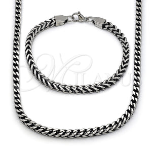 Stainless Steel Bracelet — Necklace and Bracelet Square Franco Design Polished 06. — main product view — SKU 163463 | Acero Inoxidable brazalete — Necklace and Bracelet Square Franco diseño pulido 06. — SKU 163463