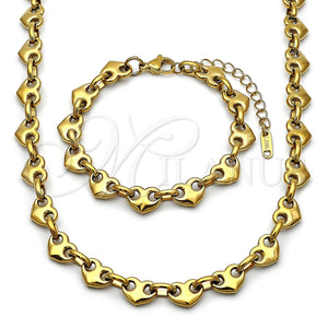 Stainless Steel Bracelet — Necklace and Bracelet Heart Design Polished 06. — main product view — SKU 163465 | Acero Inoxidable brazalete — Necklace and Bracelet corazón diseño pulido 06. — SKU 163465