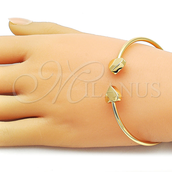 Gold Filled Jewelry — Individual Bangle Heart Design Polished 07. Thickness One — alternate product view — SKU 163466 | Oro Laminado joyería — Individual Bangle corazón diseño pulido 07. Thickness One — SKU 163466