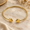 Oro Laminado Individual Bangle, Gold Filled Style Heart Design, Polished, Golden Finish, 07.282.0077 (Thickness, One size fits all)