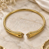 Oro Laminado Individual Bangle, Gold Filled Style Heart Design, with White Micro Pave, Polished, Golden Finish, 07.282.0081 (Thickness, One size fits all)
