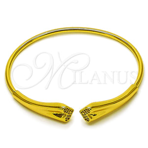 Gold Filled Jewelry — Individual Bangle Heart Design with White Micro Pave — main product view — SKU 163470 | Oro Laminado joyería — Individual Bangle corazón diseño with blanco Micro Pave — SKU 163470
