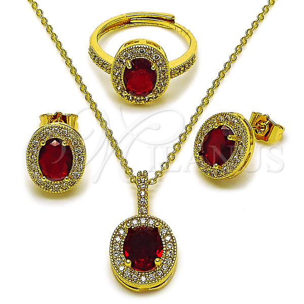 Gold Filled Ring — Necklace Earring and Ring Cluster Design with White — main product view — SKU 163485 | Oro Laminado anillo — Necklace Earring and Ring Cluster diseño with blanco — SKU 163485