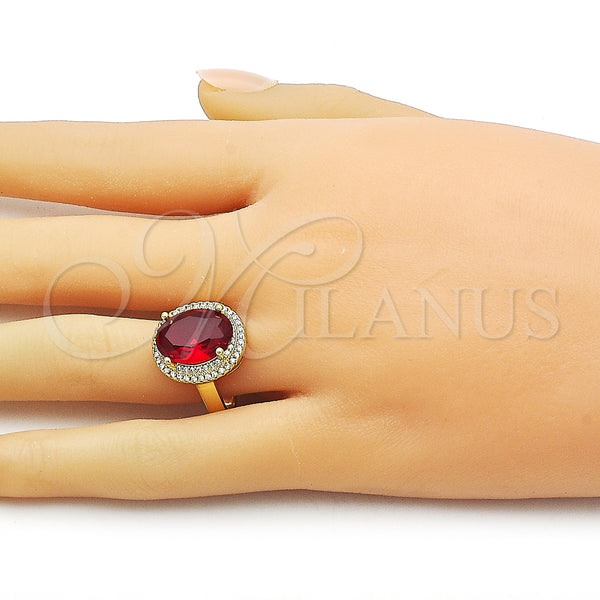 Gold Filled Ring — Multi Stone Ring Cluster Design with Garnet and — alternate product view — SKU 163499 | Oro Laminado anillo — Multi Stone Ring Cluster diseño with Garnet and — SKU 163499