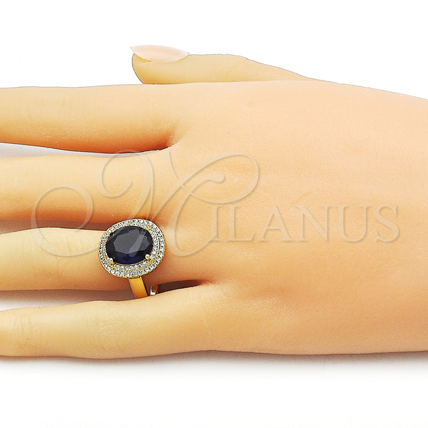 Gold Filled Ring — Multi Stone Ring Cluster Design with Sapphire Blue — alternate product view — SKU 163501 | Oro Laminado anillo — Multi Stone Ring Cluster diseño with Sapphire Blue — SKU 163501