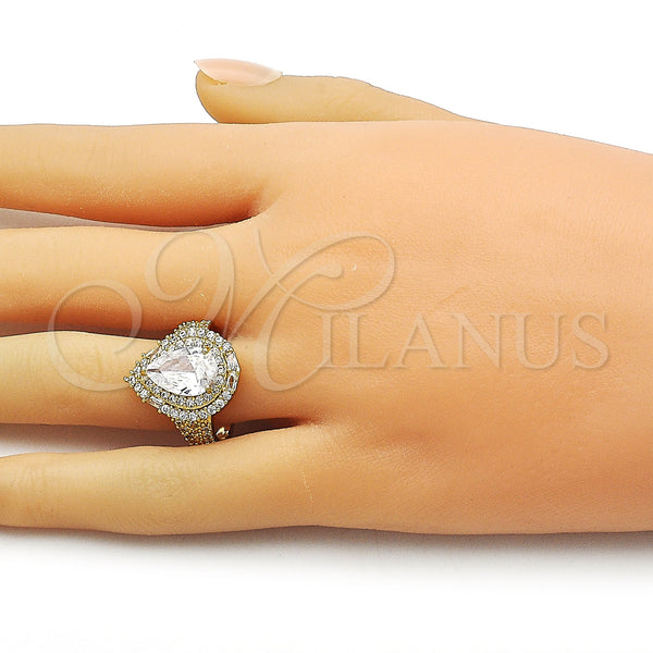 Gold Filled Ring — Multi Stone Ring Teardrop and Cluster Design with — alternate product view — SKU 163503 | Oro Laminado anillo — Multi Stone Ring Teardrop and Cluster diseño with — SKU 163503