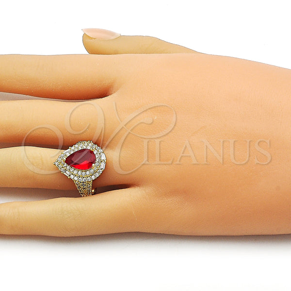 Gold Filled Ring — Multi Stone Ring Cluster and Teardrop Design with — alternate product view — SKU 163504 | Oro Laminado anillo — Multi Stone Ring Cluster and Teardrop diseño with — SKU 163504