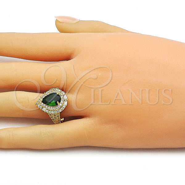 Gold Filled Ring — Multi Stone Ring Cluster and Teardrop Design with — alternate product view — SKU 163505 | Oro Laminado anillo — Multi Stone Ring Cluster and Teardrop diseño with — SKU 163505