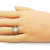Oro Laminado Multi Stone Ring, Gold Filled Style Cluster Design, with White Cubic Zirconia, Polished, Golden Finish, 01.424.0003 (One size fits all)