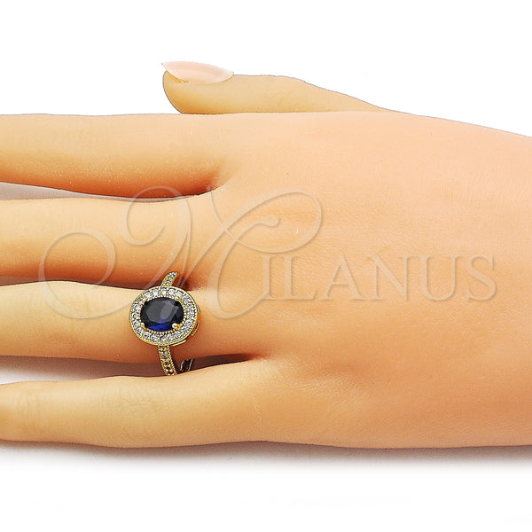 Gold Filled Ring — Multi Stone Ring Cluster Design with Sapphire Blue — alternate product view — SKU 163511 | Oro Laminado anillo — Multi Stone Ring Cluster diseño with Sapphire Blue — SKU 163511
