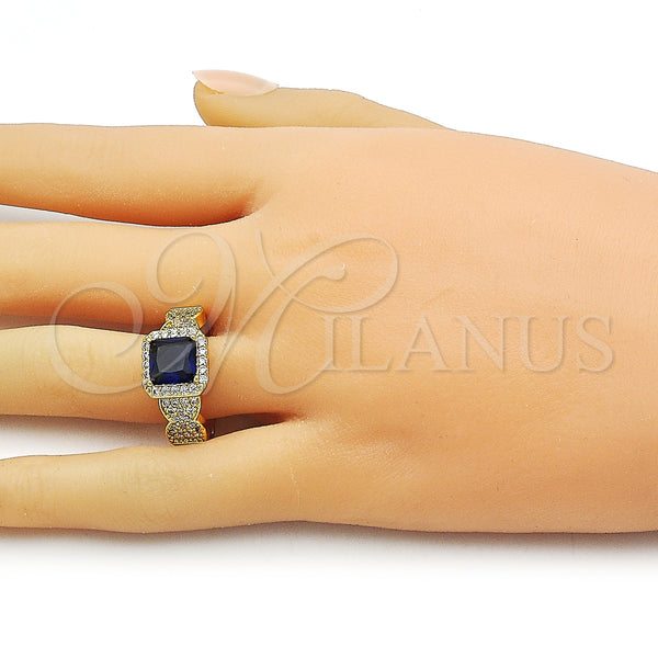 Gold Filled Ring — Multi Stone Ring Cluster Design with Sapphire Blue — alternate product view — SKU 163516 | Oro Laminado anillo — Multi Stone Ring Cluster diseño with Sapphire Blue — SKU 163516