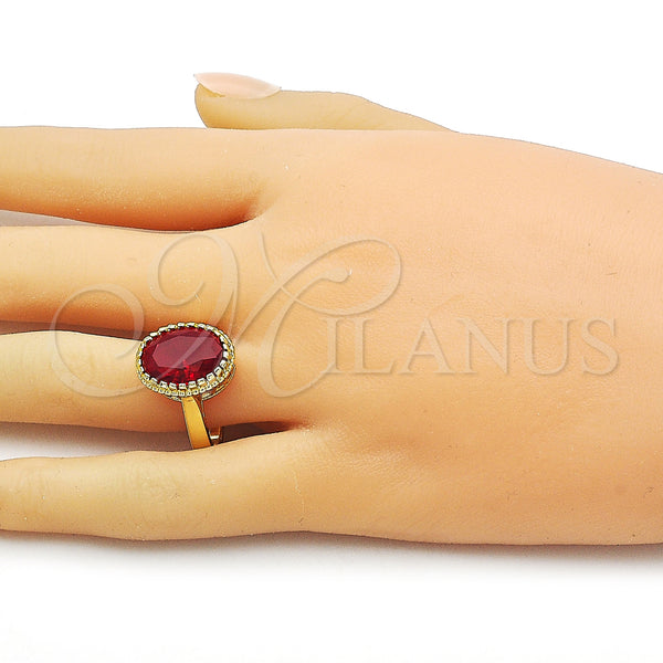 Gold Filled Ring — Multi Stone Ring with Garnet Cubic Zirconia Polished — alternate product view — SKU 163519 | Oro Laminado anillo — Multi Stone Ring with Garnet Cubic Zirconia pulido — SKU 163519