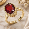 Oro Laminado Multi Stone Ring, Gold Filled Style with Garnet Cubic Zirconia, Polished, Golden Finish, 01.424.0005.1 (One size fits all)