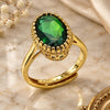 Oro Laminado Multi Stone Ring, Gold Filled Style with Green Cubic Zirconia, Polished, Golden Finish, 01.424.0005.2 (One size fits all)