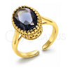 Oro Laminado Multi Stone Ring, Gold Filled Style with Amethyst Cubic Zirconia, Polished, Golden Finish, 01.424.0005.4 (One size fits all)