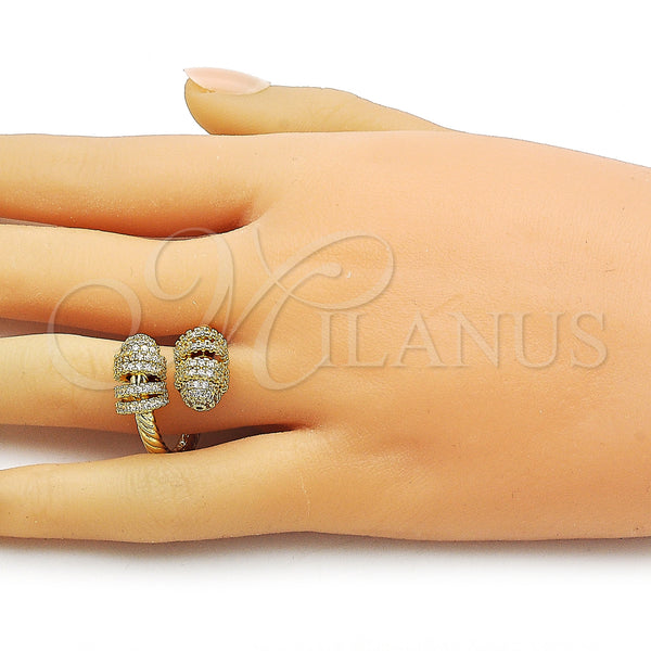 Gold Filled Ring — Multi Stone Ring Twist Design with White Micro — alternate product view — SKU 163523 | Oro Laminado anillo — Multi Stone Ring Twist diseño with blanco Micro — SKU 163523