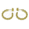 Gold Filled Hoop Earrings — Medium Hoop Puff Mariner and Mariner Design Diamond — alternate product view — SKU 163527 | Oro Laminado aretes de aro — Medium Hoop Puff Mariner and Mariner diseño Diamond — SKU 163527