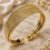 Oro Laminado Individual Bangle, Gold Filled Style Twist Design, Diamond Cutting Finish, Golden Finish, 07.163.0013 (20 MM Thickness, One size fits all)
