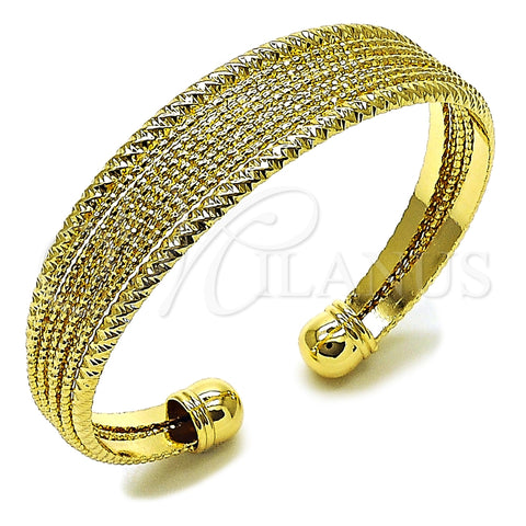 Oro Laminado Individual Bangle, Gold Filled Style Diamond Cutting Finish, Golden Finish, 07.163.0014