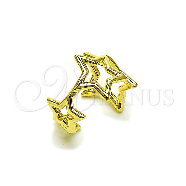 Oro Laminado Elegant Ring, Gold Filled Style Star Design, Polished, Golden Finish, 01.163.0016 (One size fits all)
