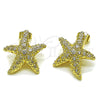 Oro Laminado Stud Earring, Gold Filled Style Star Design, Polished, Golden Finish, 02.163.0411