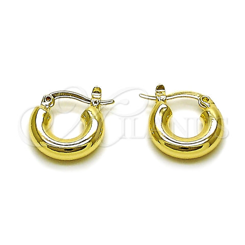 Oro Laminado Small Hoop, Gold Filled Style Polished, Golden Finish, 02.163.0412.15