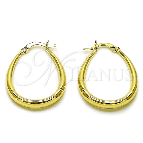 Oro Laminado Small Hoop, Gold Filled Style Hollow Design, Polished, Golden Finish, 02.122.0092.25