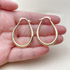 Oro Laminado Medium Hoop, Gold Filled Style Teardrop and Hollow Design, Polished, Golden Finish, 02.122.0092.30