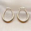 Oro Laminado Medium Hoop, Gold Filled Style Teardrop and Hollow Design, Polished, Golden Finish, 02.122.0092.30