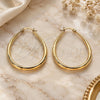 Oro Laminado Medium Hoop, Gold Filled Style Teardrop and Hollow Design, Polished, Golden Finish, 02.122.0092.35