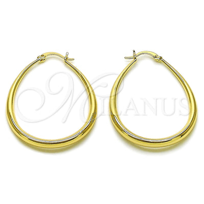 Gold Filled Hoop Earrings — Medium Hoop Teardrop and Hollow Design Polished 02. for wholesale, main product view