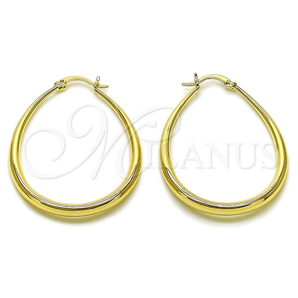 Gold Filled Hoop Earrings — Medium Hoop Teardrop and Hollow Design Polished 02. — main product view — SKU 163544 | Oro Laminado aretes de aro — Medium Hoop Teardrop and Hollow diseño pulido 02. — SKU 163544