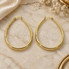 Oro Laminado Medium Hoop, Gold Filled Style Teardrop and Hollow Design, Polished, Golden Finish, 02.122.0092.45