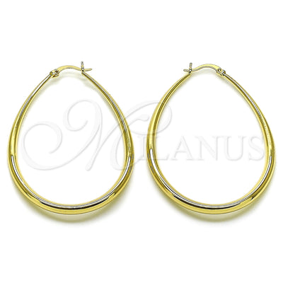 Gold Filled Hoop Earrings — Medium Hoop Teardrop and Hollow Design Polished 02. for wholesale, main product view