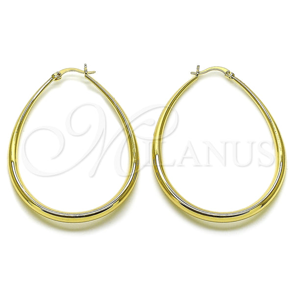 Gold Filled Hoop Earrings — Medium Hoop Teardrop and Hollow Design Polished 02. — main product view — SKU 163545 | Oro Laminado aretes de aro — Medium Hoop Teardrop and Hollow diseño pulido 02. — SKU 163545