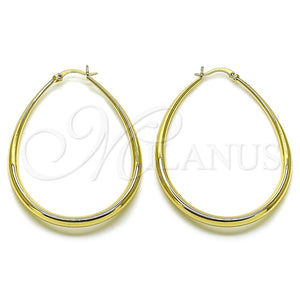 Gold Filled Hoop Earrings — Medium Hoop Teardrop and Hollow Design Polished 02. — main product view — SKU 163545 | Oro Laminado aretes de aro — Medium Hoop Teardrop and Hollow diseño pulido 02. — SKU 163545