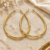 Oro Laminado Large Hoop, Gold Filled Style Teardrop and Hollow Design, Polished, Golden Finish, 02.122.0092.50