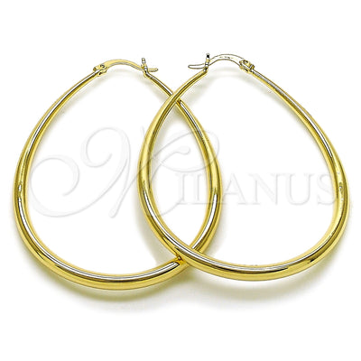 Gold Filled Hoop Earrings — Large Hoop Teardrop and Hollow Design Polished 02. for wholesale, main product view