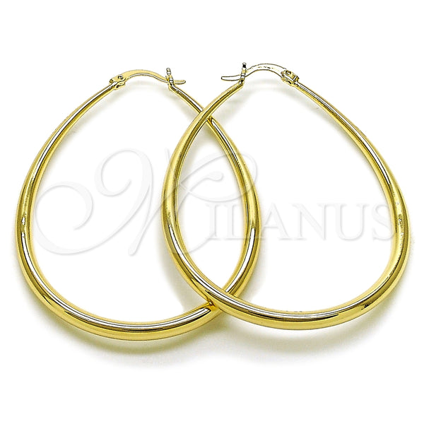 Gold Filled Hoop Earrings — Large Hoop Teardrop and Hollow Design Polished 02. — main product view — SKU 163546 | Oro Laminado aretes de aro — Large Hoop Teardrop and Hollow diseño pulido 02. — SKU 163546