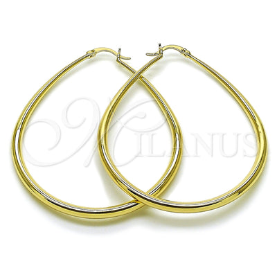 Gold Filled Hoop Earrings — Large Hoop Teardrop and Hollow Design Polished 02. for wholesale, main product view