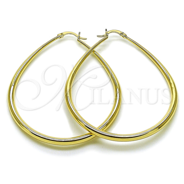 Gold Filled Hoop Earrings — Large Hoop Teardrop and Hollow Design Polished 02. — main product view — SKU 163547 | Oro Laminado aretes de aro — Large Hoop Teardrop and Hollow diseño pulido 02. — SKU 163547