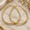 Oro Laminado Extra Large Hoop, Gold Filled Style Teardrop and Hollow Design, Polished, Golden Finish, 02.122.0092.65