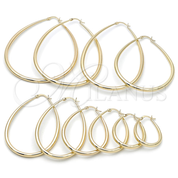 Gold Filled Hoop Earrings — Extra Large Hoop Teardrop and Hollow Design Polished — alternate product view — SKU 163548 | Oro Laminado aretes de aro — Extra Large Hoop Teardrop and Hollow diseño pulido — SKU 163548